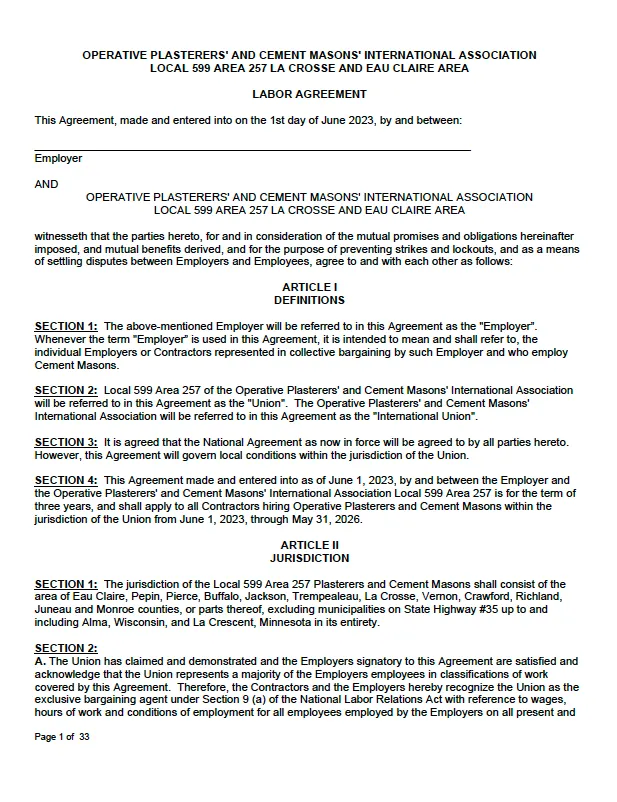 257 labor agreement