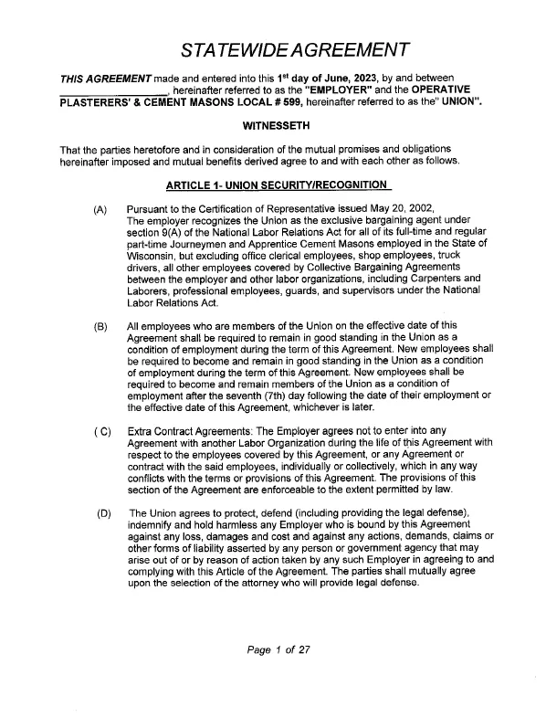 statewide agreement